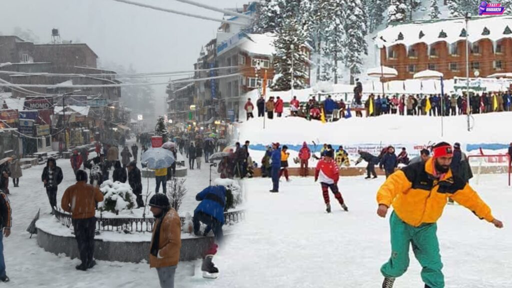 औली में बर्फबारी की शुरुआत 